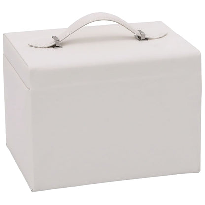 Jewellery Box 4-Layer with Mirror Lockable White 22.5x17.5x16.5 cm