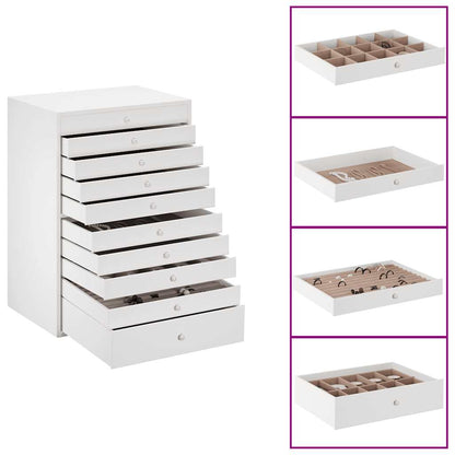 Jewellery Box 10-Layer with Watch Holders White 29x20.5x40.5 cm