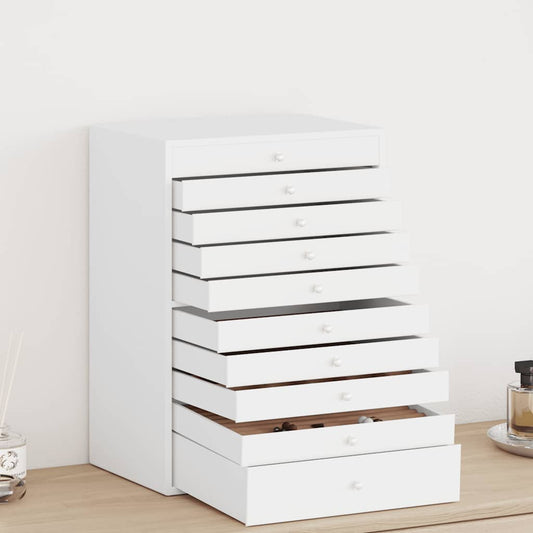 Jewellery Box 10-Layer with Watch Holders White 29x20,5x40,5 cm