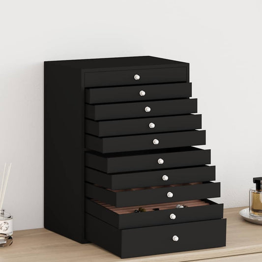 Jewellery Box 10-Layer with Watch Holders Black 29x20,5x40,5 cm