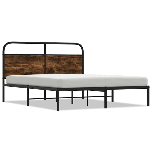 Bed Frame Without Mattress 120x200 cm Smoked Oak Engineered Wood