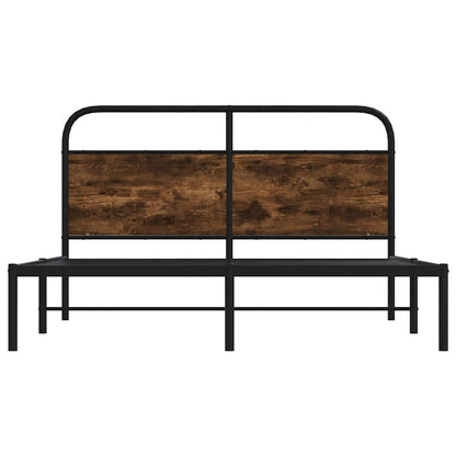 Bed Frame Without Mattress 120x200 cm Smoked Oak Engineered Wood