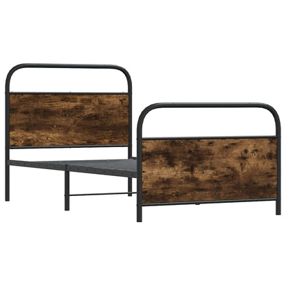 Bed Frame Without Mattress 90x200 cm Smoked Oak Engineered Wood