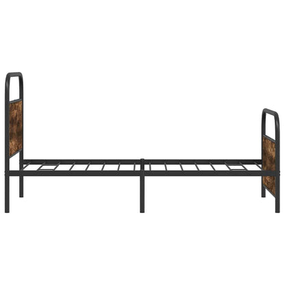 Bed Frame Without Mattress 100x200 cm Smoked Oak Engineered Wood