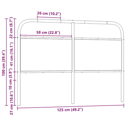 Replace Headboard Smoked Oak 120 cm Steel and Engineered Wood
