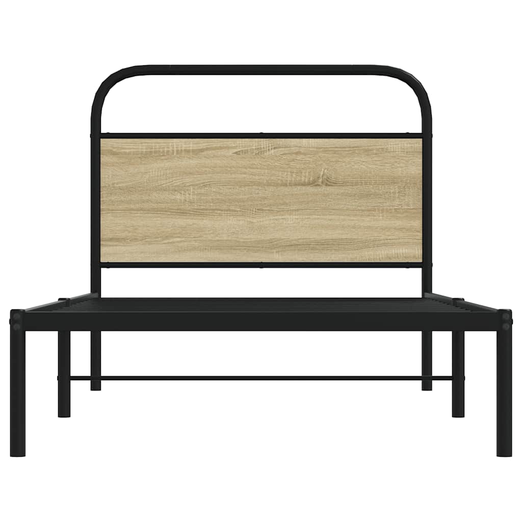 Bed Frame Without Mattress 100x190 cm Sonoma Oak Engineered Wood