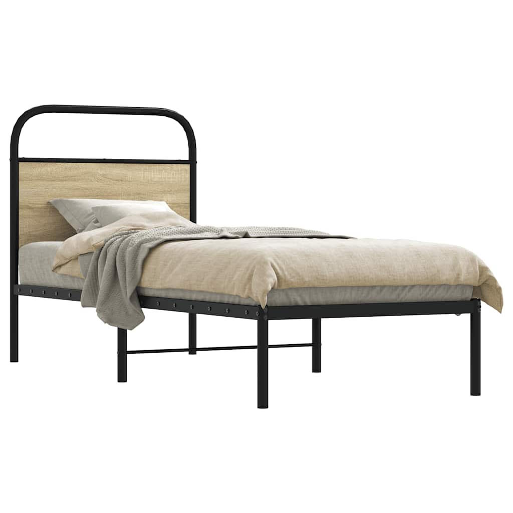Replace Headboard Sonoma Oak 75 cm Steel and Engineered Wood