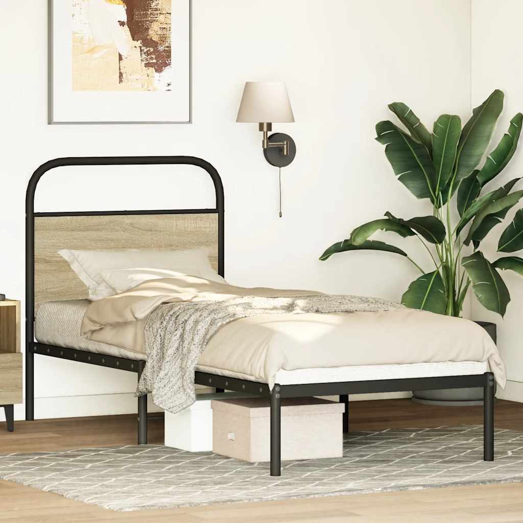 Replace Headboard Sonoma Oak 75 cm Steel and Engineered Wood