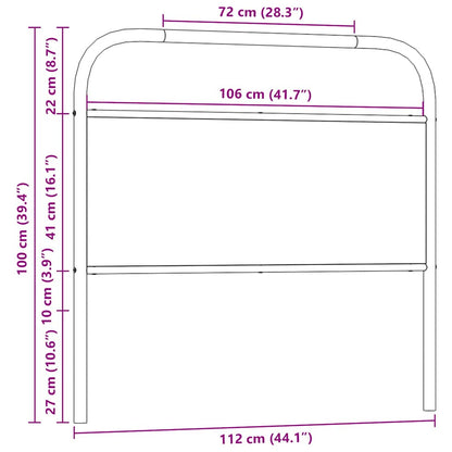 Replace Headboard Sonoma Oak 107 cm Steel and Engineered Wood