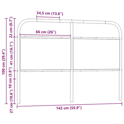 Replace Headboard Sonoma Oak 135 cm Steel and Engineered Wood