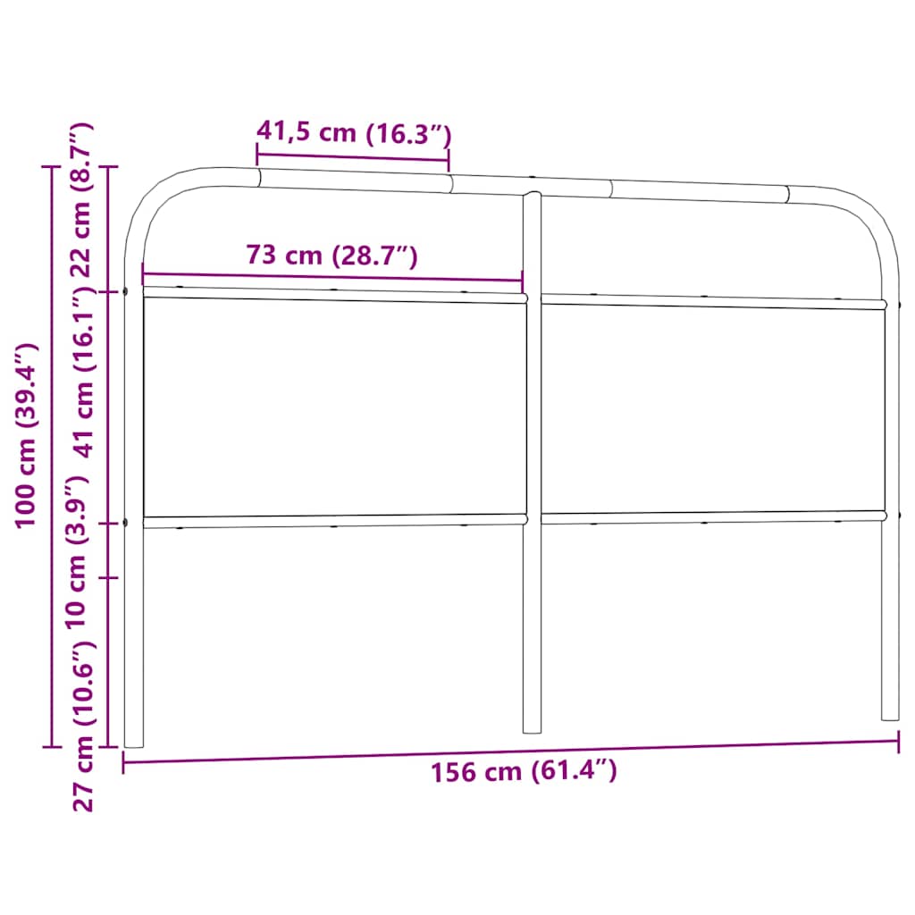 Replace Headboard Sonoma Oak 150 cm Steel and Engineered Wood