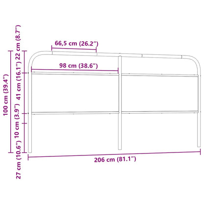 Replace Headboard Sonoma Oak 200 cm Steel and Engineered Wood