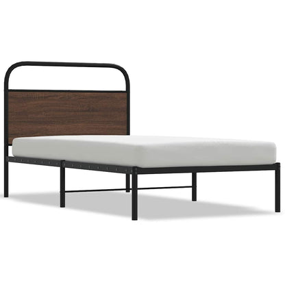 Bed Frame Without Mattress 100x190 cm Brown Oak Engineered Wood