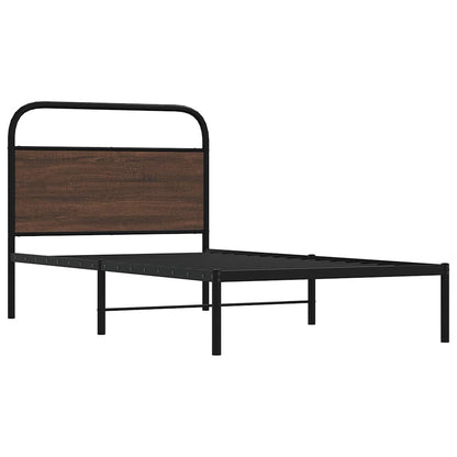 Bed Frame Without Mattress 100x190 cm Brown Oak Engineered Wood