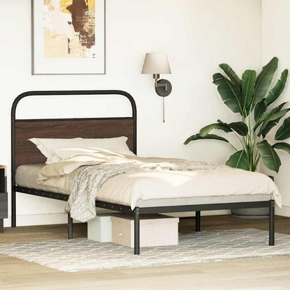 Bed Frame Without Mattress 100x190 cm Brown Oak Engineered Wood