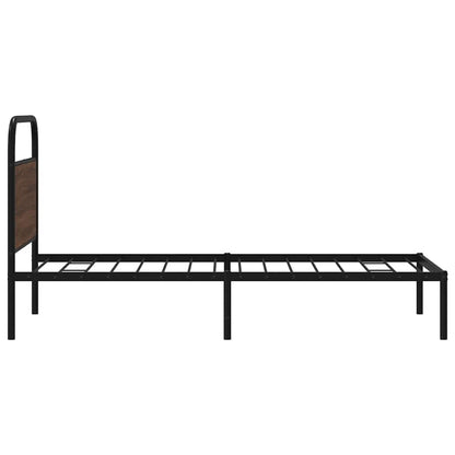 Bed Frame Without Mattress 100x190 cm Brown Oak Engineered Wood