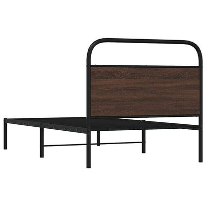 Bed Frame Without Mattress 100x190 cm Brown Oak Engineered Wood