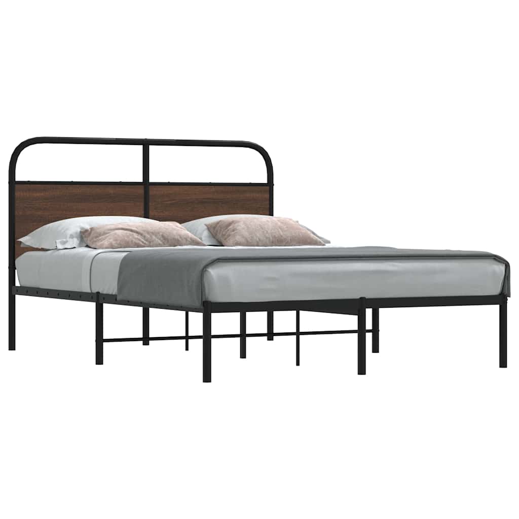 Bed Frame Without Mattress 120x200 cm Brown Oak Engineered Wood