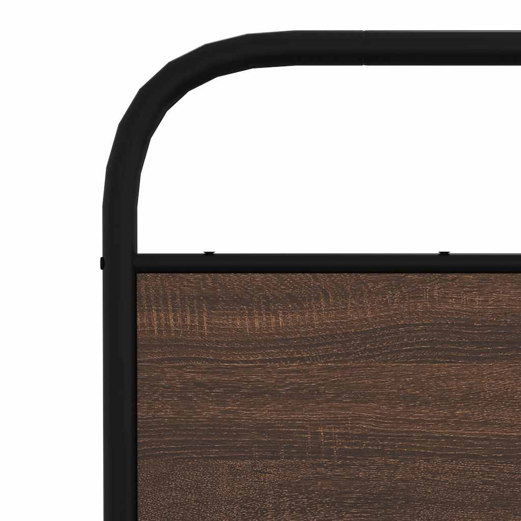 Bed Frame Without Mattress 140x190 cm Brown Oak Engineered Wood