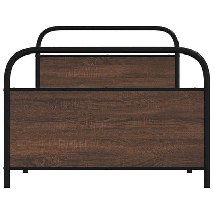 Bed Frame Without Mattress 90x200 cm Brown Oak Engineered Wood