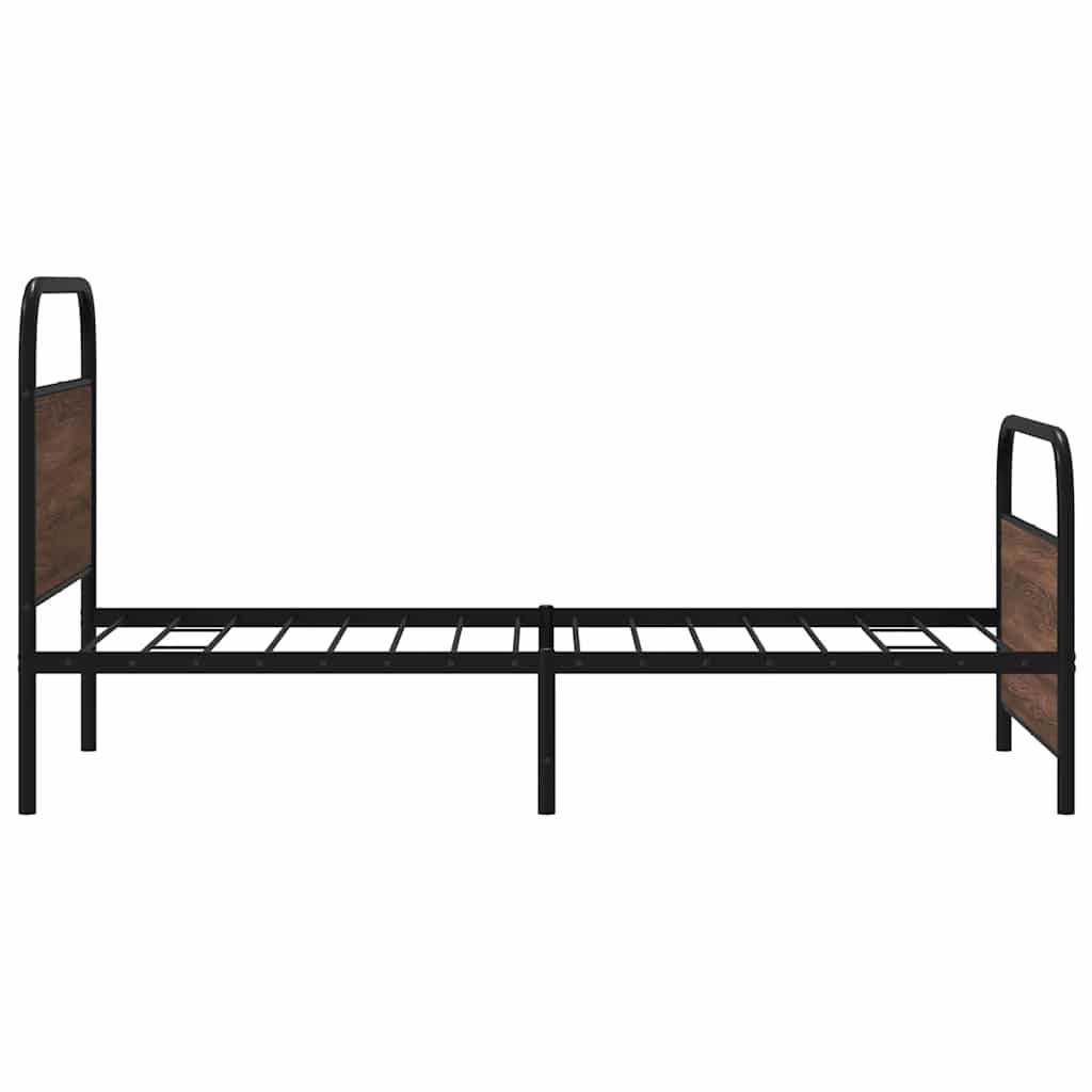 Bed Frame Without Mattress 100x190 cm Brown Oak Engineered Wood