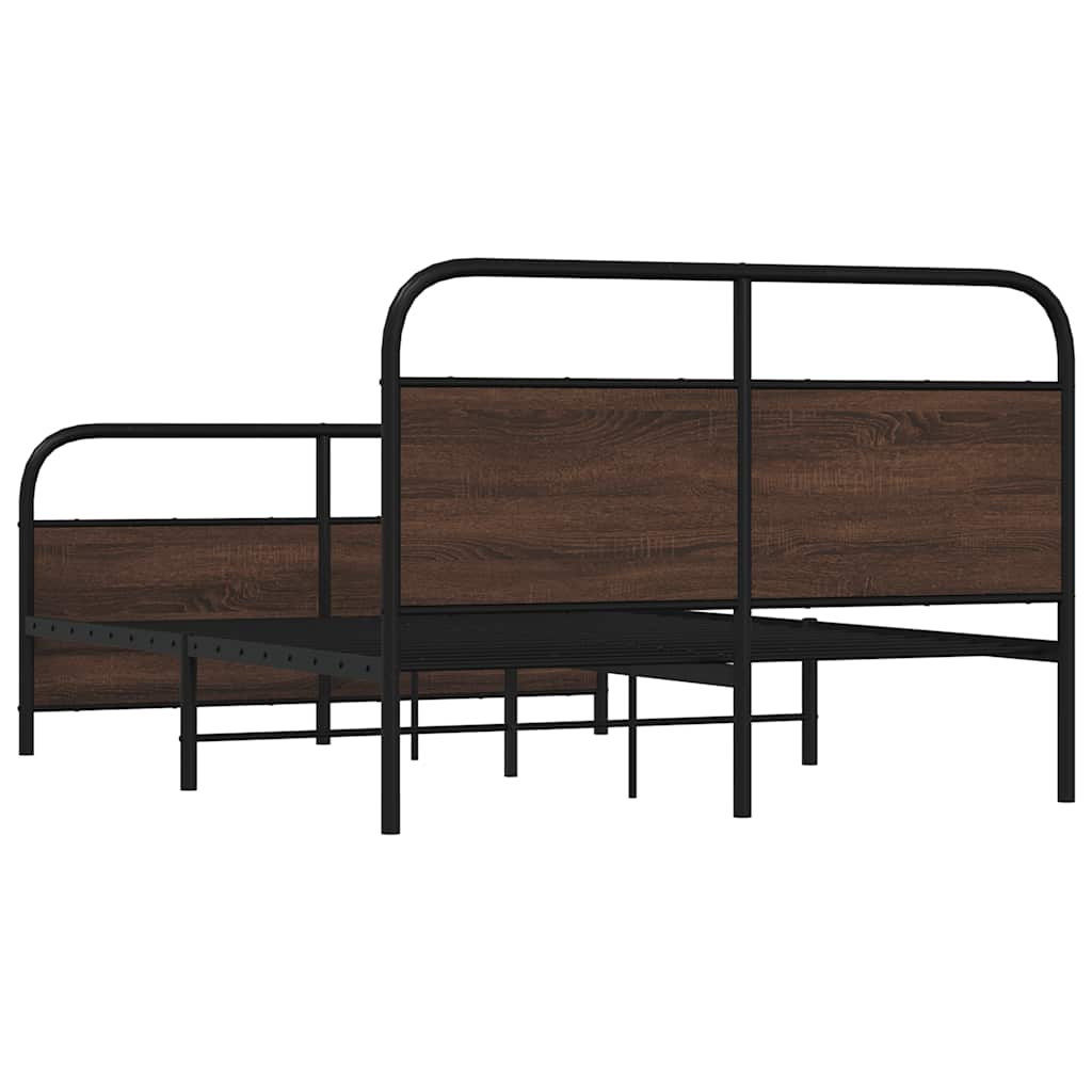 Bed Frame Without Mattress 120x200 cm Brown Oak Engineered Wood