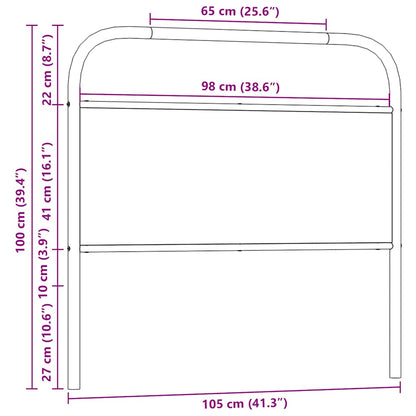 Replace Headboard Brown Oak 100 cm Steel and Engineered Wood