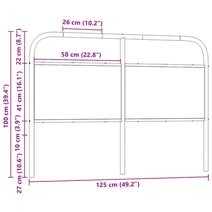 Replace Headboard Brown Oak 120 cm Steel and Engineered Wood