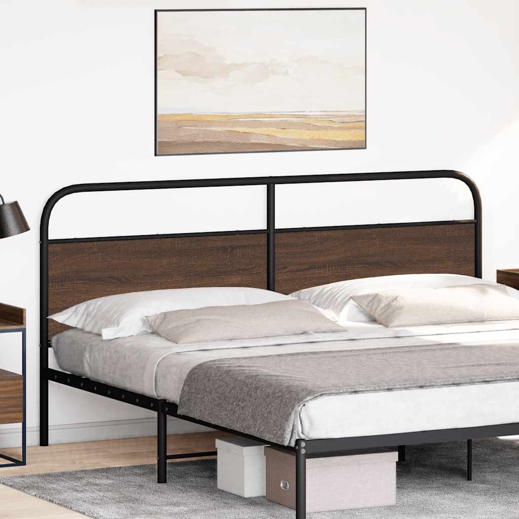 Replace Headboard Brown Oak 200 cm Steel and Engineered Wood