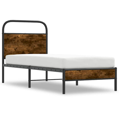 Bed Frame Without Mattress 80x200 cm Smoked Oak Engineered Wood