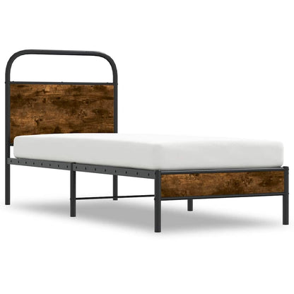 Bed Frame Without Mattress 80x200 cm Smoked Oak Engineered Wood
