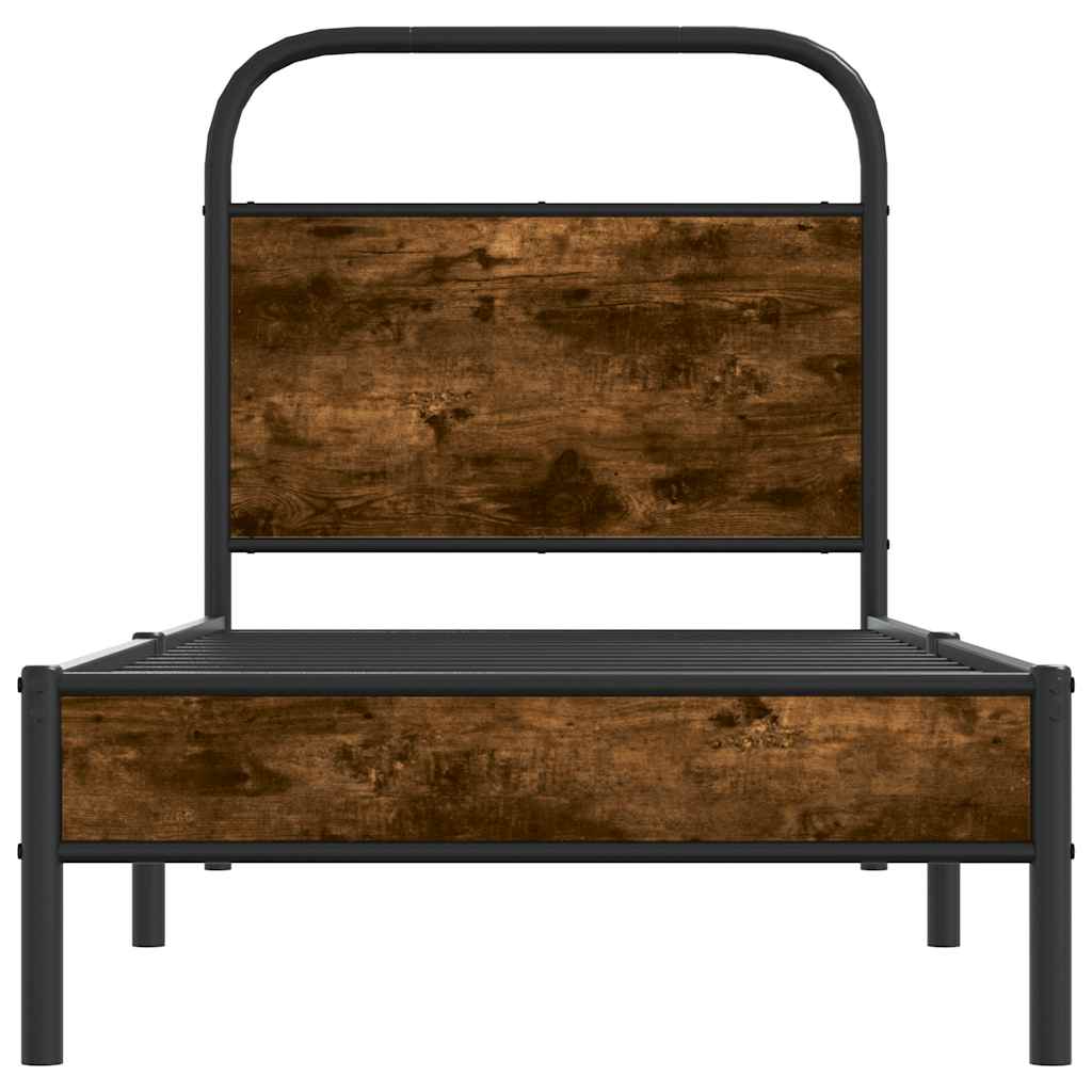 Bed Frame Without Mattress 80x200 cm Smoked Oak Engineered Wood