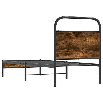 Bed Frame Without Mattress 80x200 cm Smoked Oak Engineered Wood