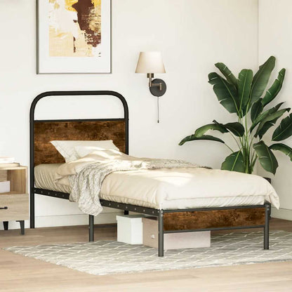 Bed Frame Without Mattress 80x200 cm Smoked Oak Engineered Wood