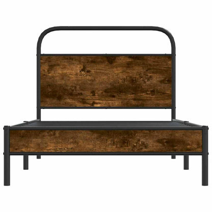 Bed Frame Without Mattress 90x190 cm Smoked Oak Engineered Wood