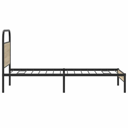 Bed Frame Without Mattress 90x200 cm Smoked Oak Engineered Wood