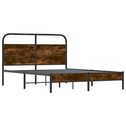 Bed Frame Without Mattress 135x190 cm Smoked Oak Engineered Wood
