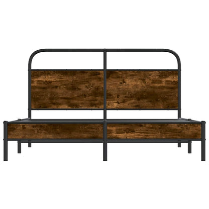 Bed Frame Without Mattress 150x200 cm Smoked Oak Engineered Wood
