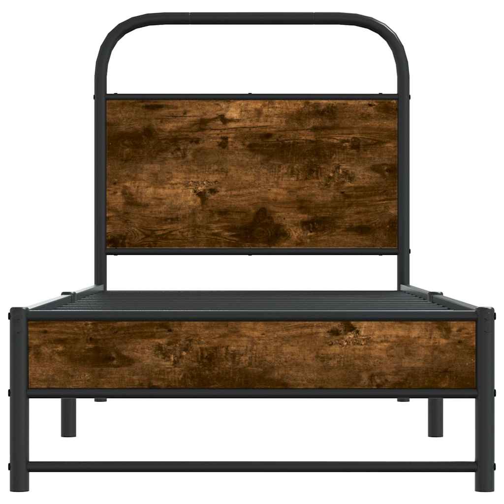 Bed Frame Without Mattress 80x200 cm Smoked Oak Engineered Wood