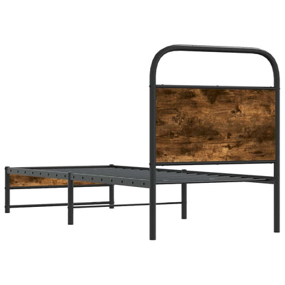 Bed Frame Without Mattress 80x200 cm Smoked Oak Engineered Wood