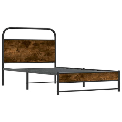 Bed Frame Without Mattress 90x190 cm Smoked Oak Engineered Wood