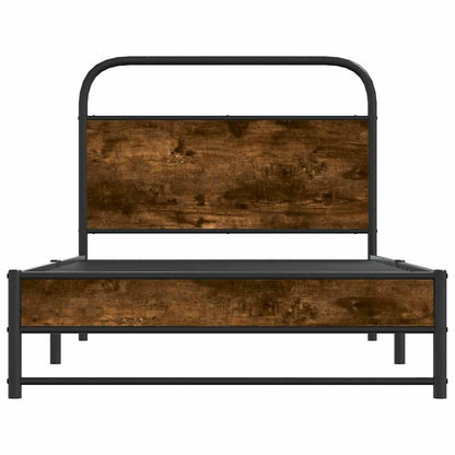 Bed Frame Without Mattress 100x200 cm Smoked Oak Engineered Wood