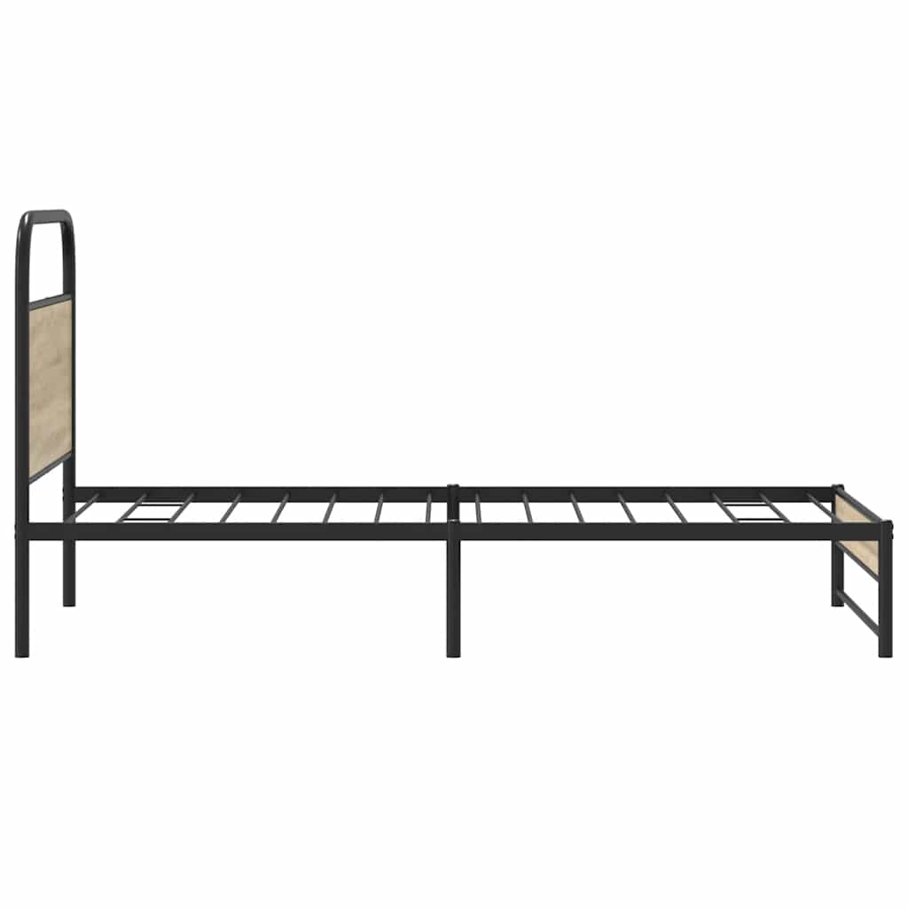 Bed Frame Without Mattress 107x203 cm Smoked Oak Engineered Wood