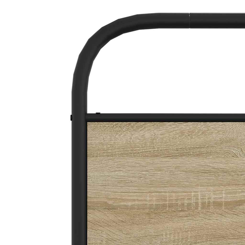 Bed Frame Without Mattress 107x203 cm Smoked Oak Engineered Wood