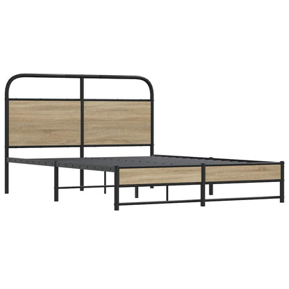 Bed Frame Without Mattress 120x190 cm Smoked Oak Engineered Wood