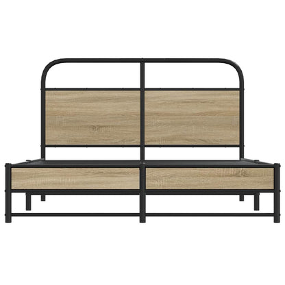 Bed Frame Without Mattress 120x190 cm Smoked Oak Engineered Wood