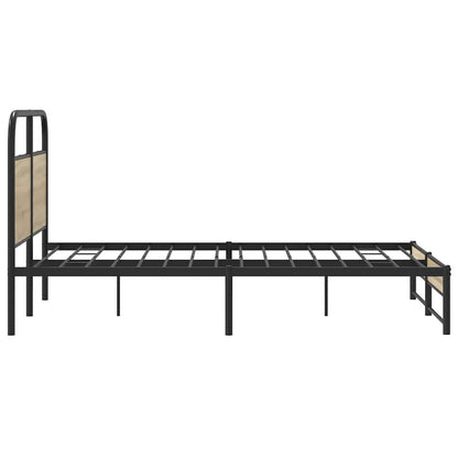 Bed Frame Without Mattress 120x190 cm Smoked Oak Engineered Wood