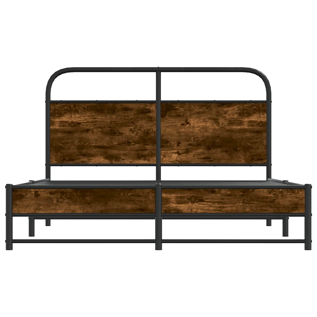 Bed Frame Without Mattress 120x200 cm Smoked Oak Engineered Wood