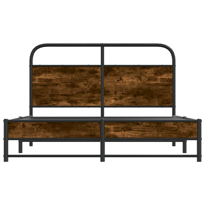 Bed Frame Without Mattress 135x190 cm Smoked Oak Engineered Wood