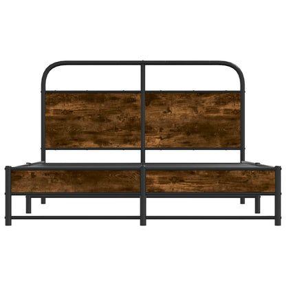 Bed Frame Without Mattress 140x200 cm Smoked Oak Engineered Wood